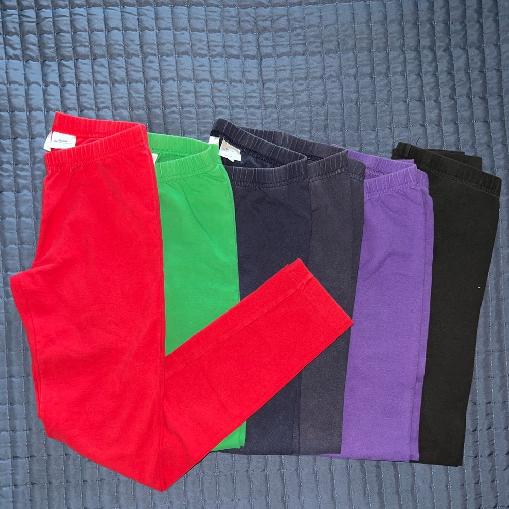 Bundle!🌈 6 pairs Hanna Andersson leggings. Girls size 150/ US size 12. GUC.